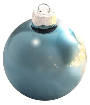 

Customized Accept - Wedding Suppliers Christmas Xmas Tree Glass Balls Decoration 80mm Baby Blue Ball Ornament - Shiny