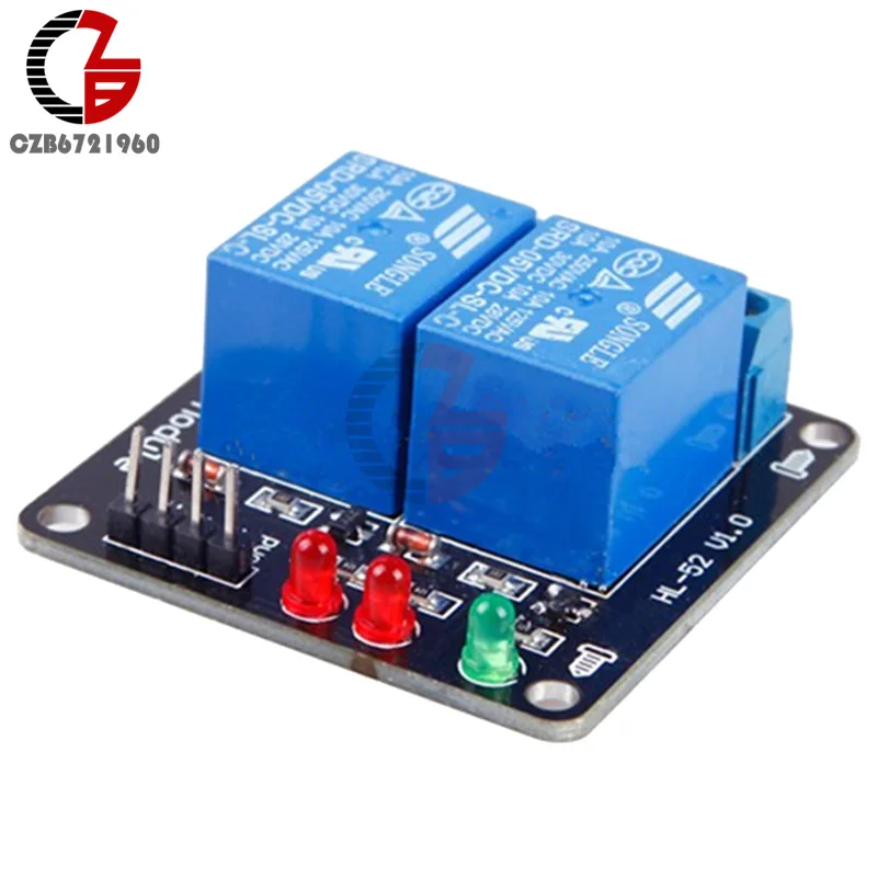 

5V 2 Channel Relay Module Shield with Red Green Light for Arduino ARM PIC AVR DSP Electronic
