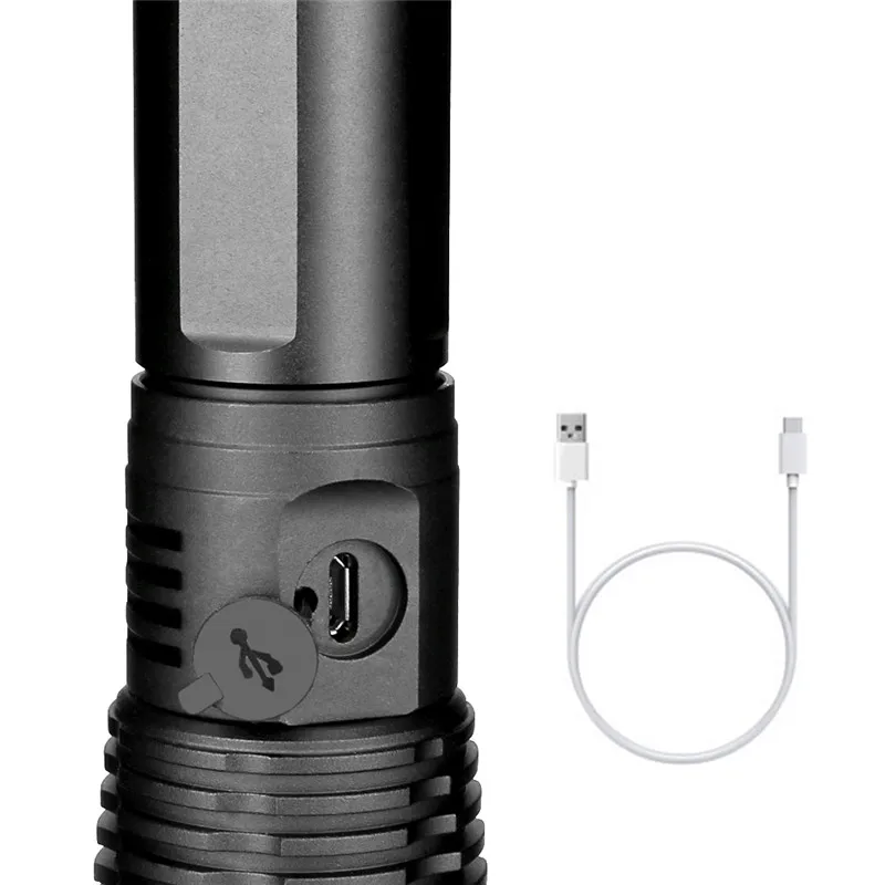 SANYI XHP70 XHP50 светодиодный фонарик фонарь USB перезаряжаемая лампа Zoomable Tactical defense 26650 фонарь для кемпинга и охоты