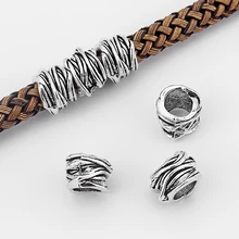 

15pcs Fold Slider Spacer Beads For 8mm Round Leather Cord DIY Jewellery Finding 13.5*11mm