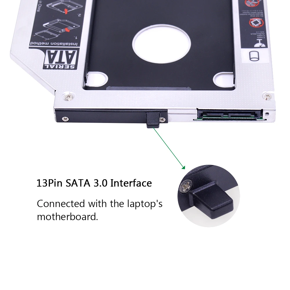 Гнездо для оптического устройства 9 5 мм SATA 3 0 2nd HDD Caddy 2 жесткий диск SSD корпус