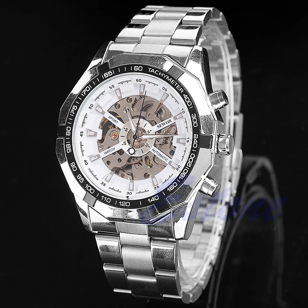 Шикарные мужские часы в стиле стимпанк с прозрачным скелетом, Автоматические Мужские механические часы, роскошные