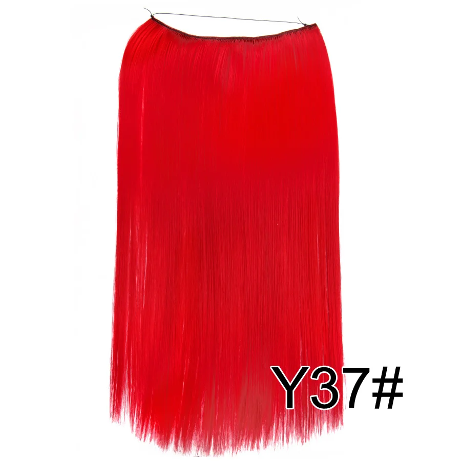 Alileader, накладные волосы, синтетические, рыбья линия, волосы для наращивания, 22 дюйма, 55 см, длинные, прямые, секретный ореол, невидимые, для женщин, доступны - Цвет: Y37
