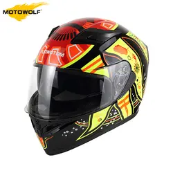 MOTOWALF мотоциклетный шлем откидной шлем Casco Мото шлем с внутренним солнцезащитным козырьком двойные линзы Capacete Гонки Мотокросс Шлемы