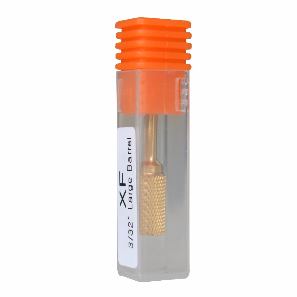 

WUF 1 Pc YG8 Tungsten Steel XF Size 3/32" Large Barrel Gold Plated Nail Drill Bit Grinding Head Tool For Nail Art Drill Machine