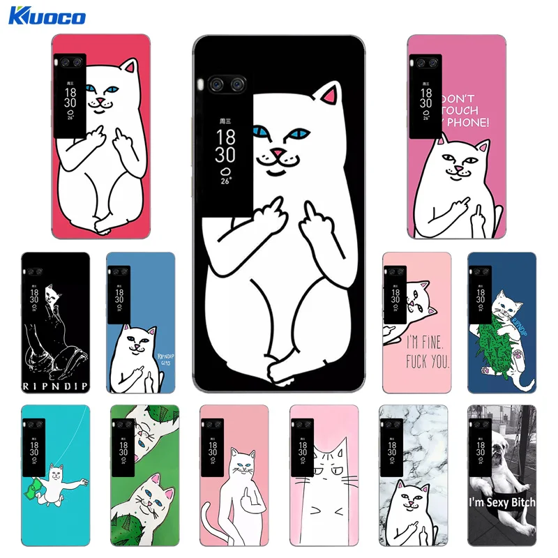 

DIY for Meizu Pro 7 Plus M3 / M5 Note 5.5 Inch Phone Case 5.2" For Meizu M5 / M5S Mini Fundas Soft TPU Shell Finger Cat Printing