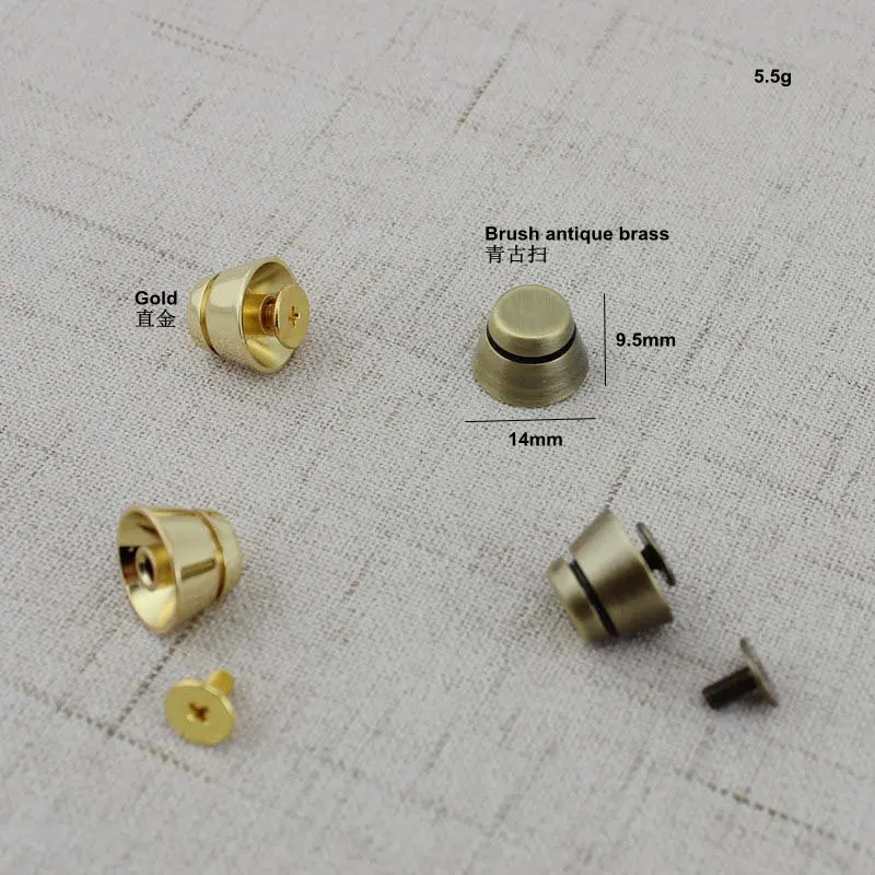 Медь 14*10 мм шип с плоской шляпкой, металлические штифты, заклепки, винтовые пятна, металлическая фурнитура для пуговица для сумок