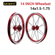 Litepro 14 дюймов 412 Складная велосипедная пара колес 14x1,5/1,75 Двойная Стенка Передняя сплав 16 отверстий задняя 20 отверстий 9 T/10 T одиночное скоростное колесо Набор
