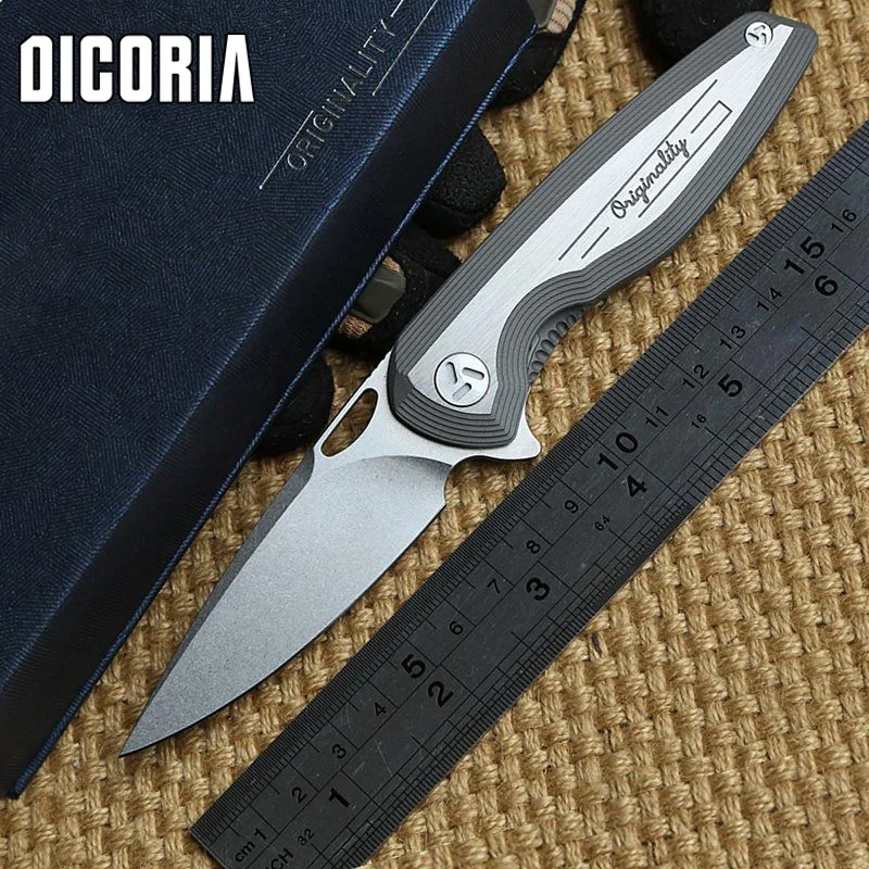 

DICORIA Maker 2 Original tactical ball bearing Flipper folding knife VG-10 blade TC4 Titanium handle ourdoor knives EDC tools