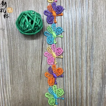 

30Yards Embroidery Polyester Colorful Butterfly Flower Lace Trim French Lace Fabric DIY Sewing Supplies Clothes Trim Crafts