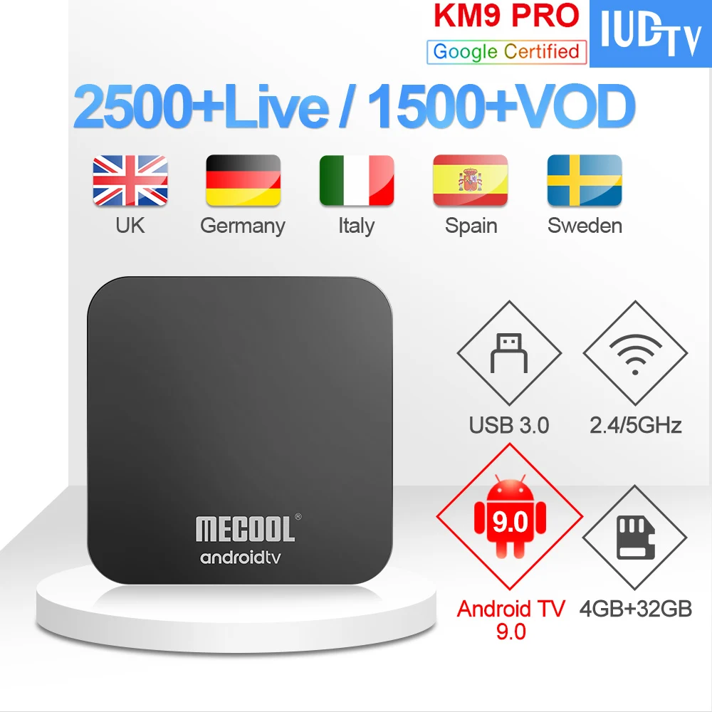 

IPTV Italy KM9 Pro Afrique UK Swedish IPTV Subscription Android-tv 9.0 Ex-Yu Turkey IP TV Arabic India Spain Greek Romania IP TV