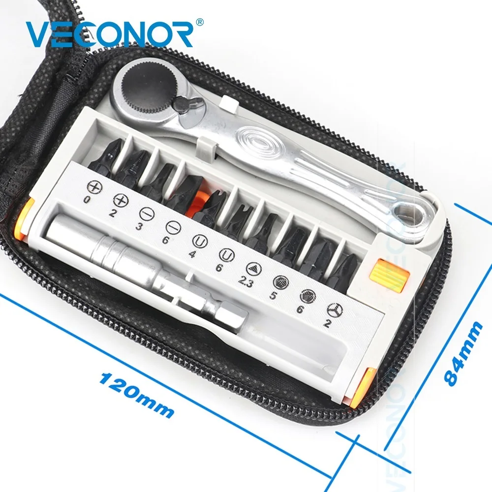 

Veconor Precision Screwdriver Set of Tools Reversible Head With Mini Pocket Screwdriver Bit Kit and Extension Rod