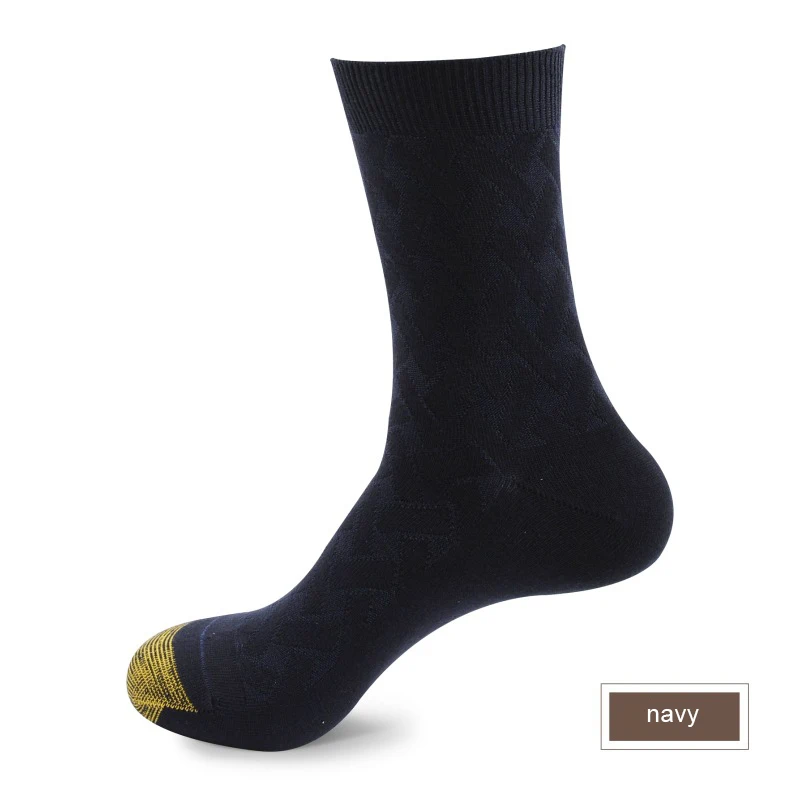 WMZHH 6 пар Высокое качество Деловое платье длинные носки мужские квадратные Компрессионные носки бамбуковые волокна дезодорирующие Дышащие носки - Цвет: 6 pairs navy