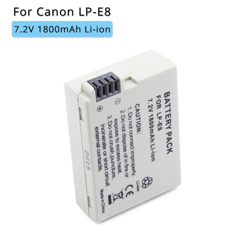 1800mah lp e8 lpe8 lp e8 rechargeable digital camera battery for canon eos 550d 600d 650d 700d x4 x5 x6i x7i t2i t3i t4i t5i