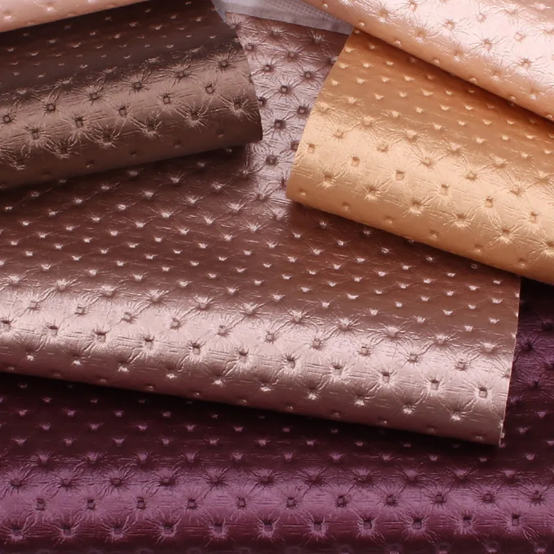 Lychee Life A4 Embossed Dot PU Leather Fabric High Quality Synthetic Leather DIY Sewing Material for Handmade Crafts