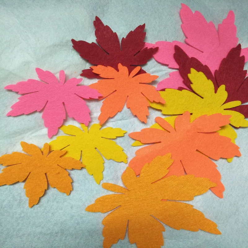 

Pretty Candy Color Canada Maple Leafs big small DIY Nonwoven Felt Fabric