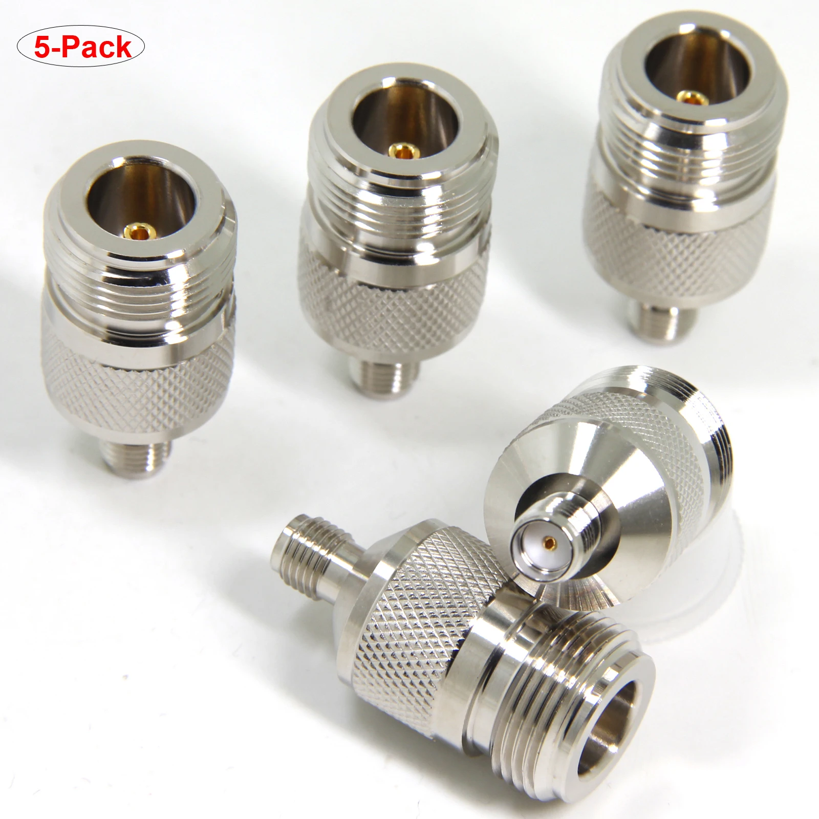 5 Pack N Type Female to N Type Female Coaxial Cable Adapter for Cell