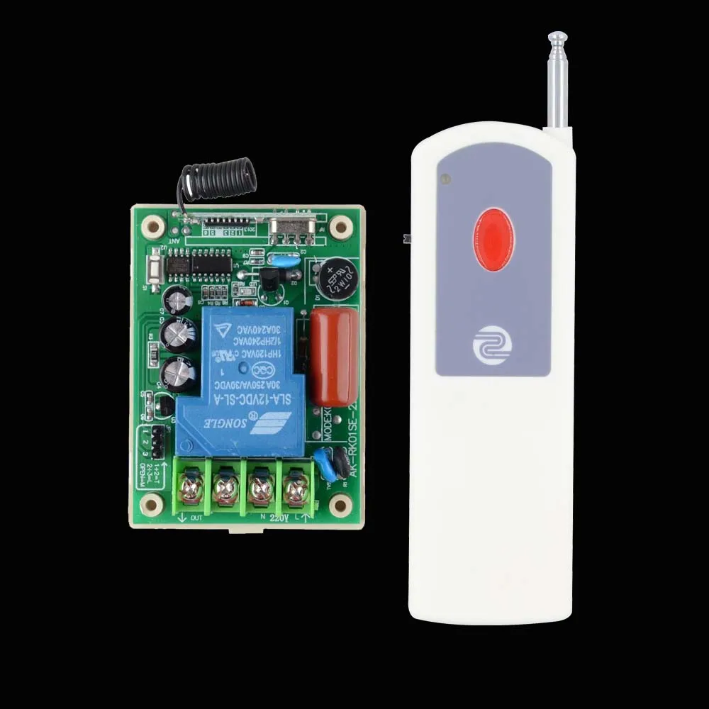 

AC 220V 30A Relay 3000W Wireless Remote Control Switch Receiver Transmitter For lighting/Lamp LED water pump 200-2000M