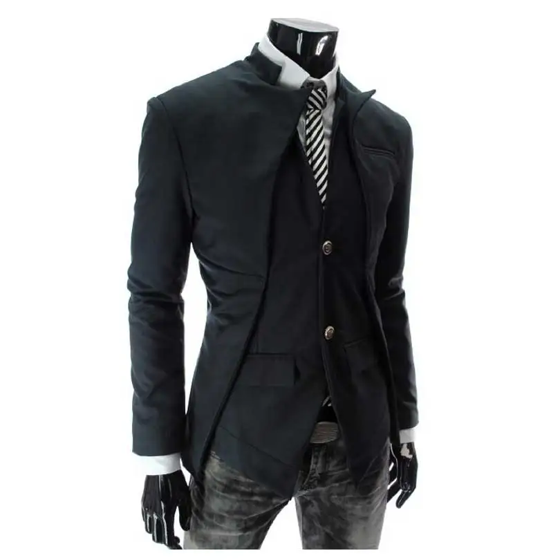 Брендовая дизайнерская обувь модные Для мужчин s пиджак Англия Стиль Slim Fit Blazer пальто смокинг Бизнес Для мужчин костюмы - Цвет: Black