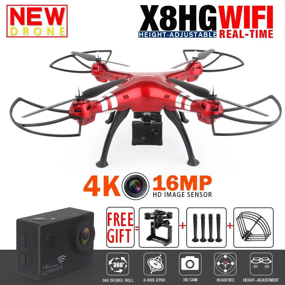 Syma X8HG X8HW X8 FPV RC Drone with 4K 16MP WiFi Camera 2 4G RTF 6