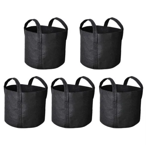 

Portable Storage Bags Grow Bags Premium BLACK Fabric Pots Aeration Grow Bag