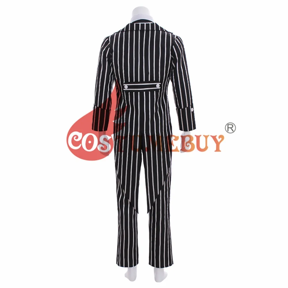 Costumebuy/Кошмар перед Рождеством; костюм Джека Скеллингтона; костюм в черную полоску; пиджак; Вечерние платья на Хэллоуин; унисекс