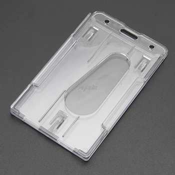 

Hot Hard Plastic ID Access Card Cover Credit Card Case Badge Holder Double Side Whosale&Dropship