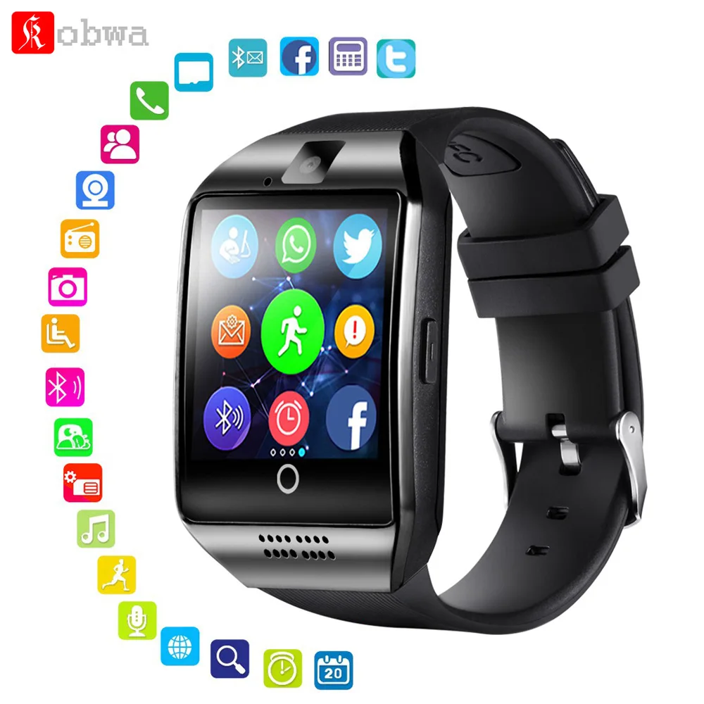 

KOBWA Q18 Smart Watch Support Sim TF Card Camera Phone Call Push Message Bluetooth Sport Smartwatch For IOS Android Phone