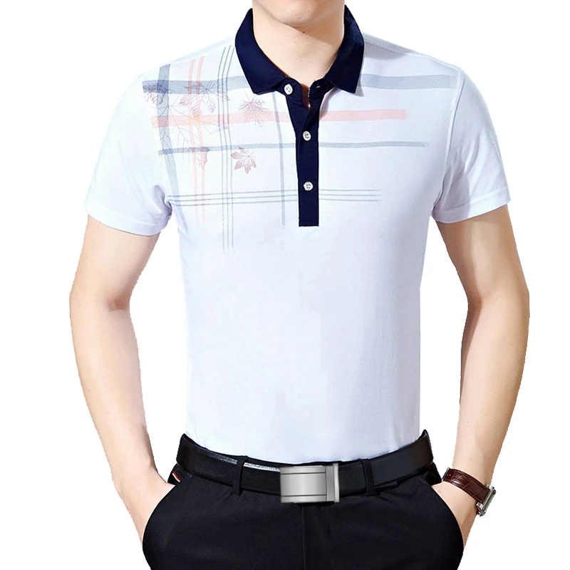 NEW Summer Men polo shirts short sleeve half anti shrink silk men's