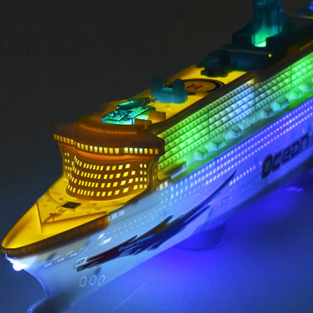

Music Ocean Liner Ship Model Toys Children Electric Automatic Steering Boat Toy Kids Mini Flashing Sound Cruises Ship Model Gift