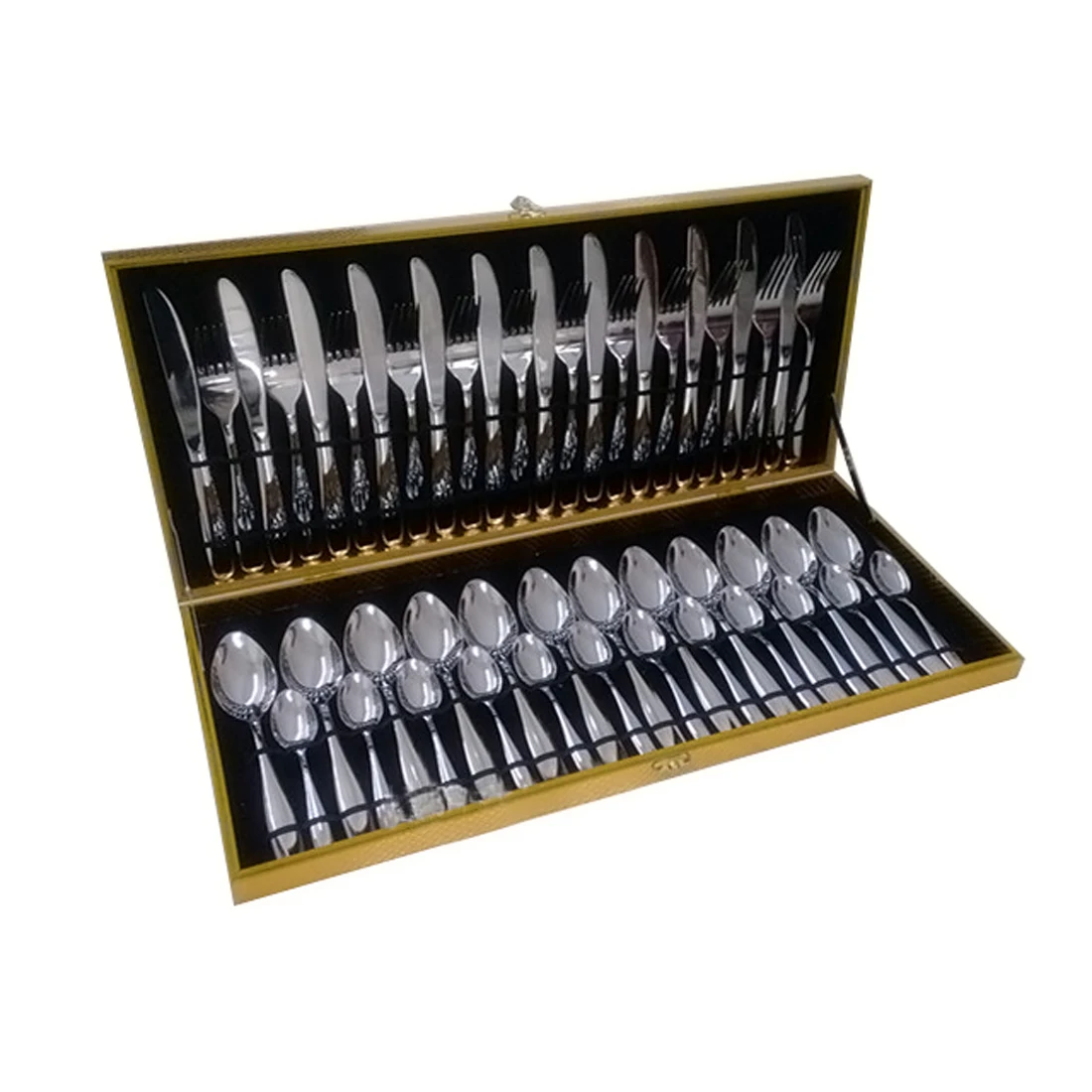 

Top Quality 48pcs Stainless Steel Knife Fork Tableware Gift Box Set kitchten Tableware tool Three Colors