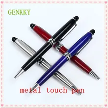 1 шт 2 в 1 металлический емкостный универсальный планшет сенсорный Стилус шарик из микрофибры ручка для iPhone 5 6 7 ноутбук Встроенная шариковая ручка
