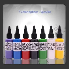 5 бутылок/партия чернила татуировки 30 мл/1 унц./30 г цвет пигмент татуировки доступно 7 цветовых вариантов