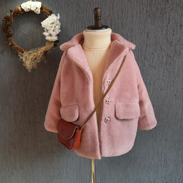 Cheap The new winter clothes 2016 small girls clip cotton woolen coat lapel coat all-match thickened small children