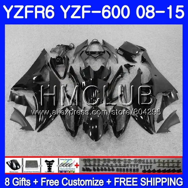 

YZF-R6 Gloss black For YAMAHA YZF R 6 YZF600 YZFR6 08 12 13 14 15 16 103HM.13 YZF-600 YZF R6 2012 2013 2014 2015 2016 Fairings