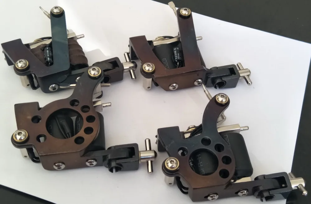 

4Pcs Wholesale Retail Mixed New Simple Style 10 Wrap Coils Tattoo Machine Gun For Liner Shader Cast Iron Tattoo Machine Guns