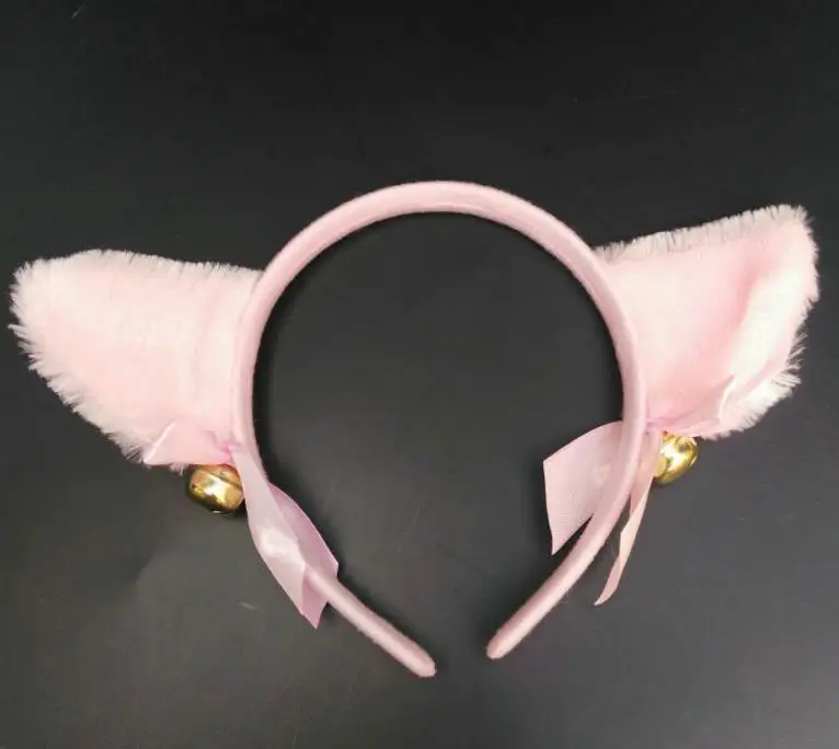 Halloween Cat Fox Fluffy Devil Ears Bells Headband Costume Fancy Dress Anime Neko Cosplay Hair Band Party Christmas pferformance