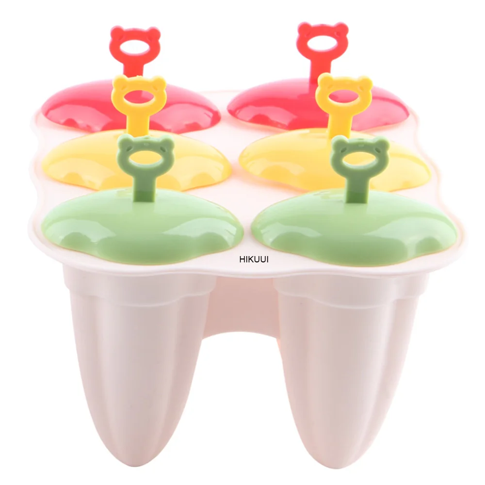 6 отверстий силиконовые мороженого куб с крышкой лоток для фруктового льда многоразовые замороженные формы Пан Кухня инструменты