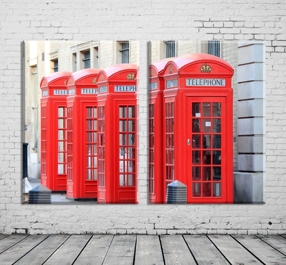 3 Piece Modern Home Decor Wall Painting London Red Phone Booth Art 3 Piece Modern Home Decor Wall Painting London Red Phone Booth Art Print On Canvas Pictures For Living Room No Framd In Calligraphy From