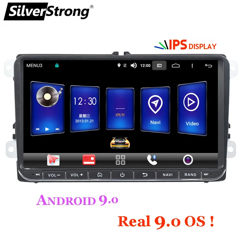 

SilverStrong IPS Android9.0 4G Car GPS Navigation for Volkswagen Golf5 mk6 for Polo B7 B6 for Touran for Tiguan DSP TPMS RDS