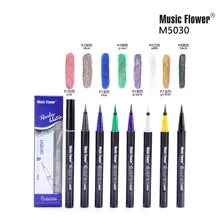Music Flower Водонепроницаемый подводка для глаз черная Водонепроницаемый Цветущий подводка для глаз 8 цветов на выбор