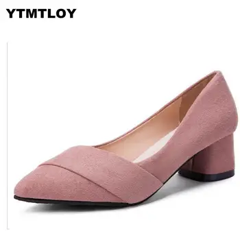 

HOT Women Mules Slipper Pointed Toe Block Strap Closed Shallow High Heels Shoes Sandals Pumps Bridal Sexy Heels Pink Zapatos