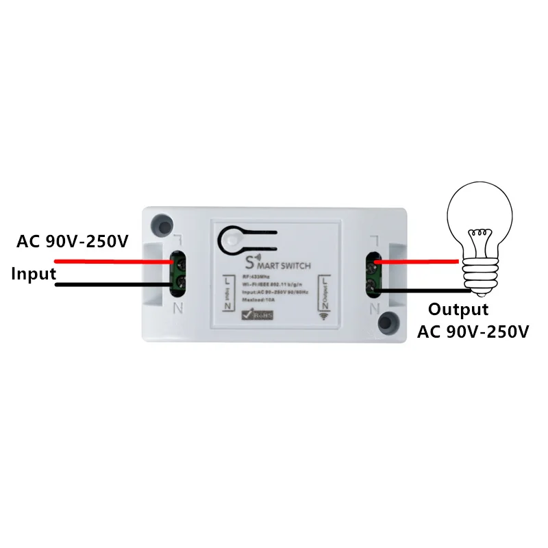 Click to Buy Wifi Smart Switch 433Mhz RF Receiver Smart Home Automation Module Wireless Remote Light Timer Switches 110V 220V Work with Alexa Now Title On Aliexpress QIACHIP WiFi Smart Switch Wireless Remote Control Light Timer Relay Switches 110V 220V Home Automation Module Compatible with Alexa - -
