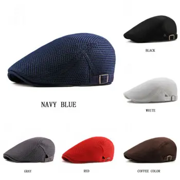

2019 New Arrival Adjustable Beret Caps Outdoor Sun Breathable Bone Brim Hats Womens Mens Herringbone Solid Flat Berets Cap Hat