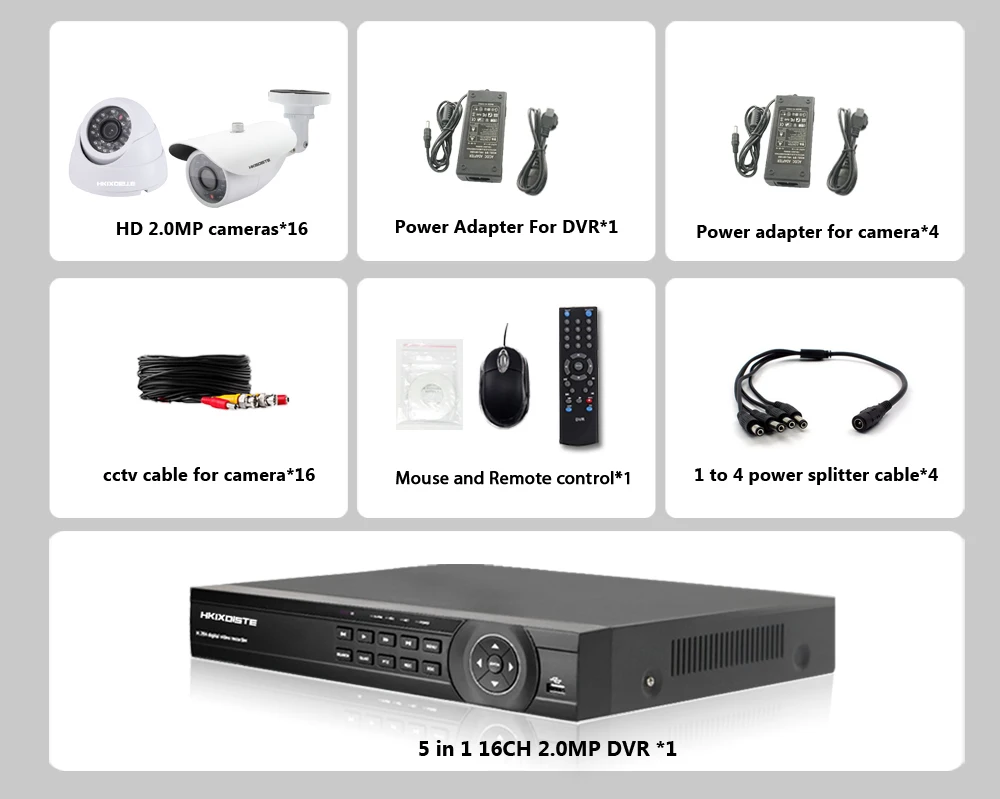 16CH AHD DVR 16 шт. 2.0MP 1080 P камера видеонаблюдения системы открытый водостойкий ИК Ночное Видение HD комплект 1080 P