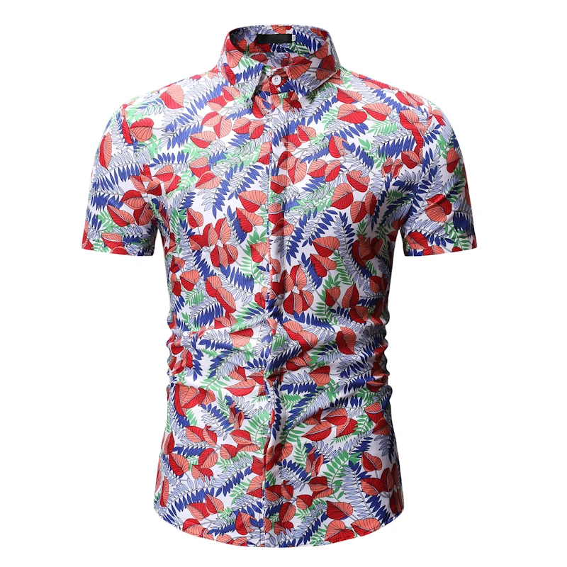 2019 Гавайские рубашки мужские дышащие camisas para hombre животный принт с коротким