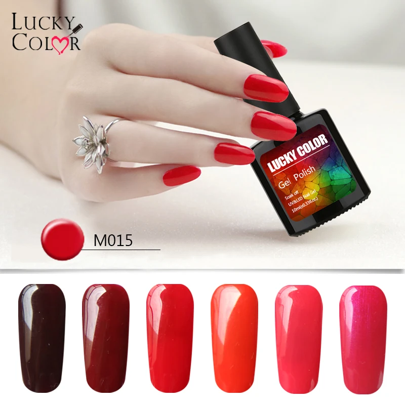 

Red serise 12 Colors Gel Varnish Soak Off LED UV Nail Polish Art Semi Permanent Lacquer Black bottle Manicure Beauty 10g/bottle
