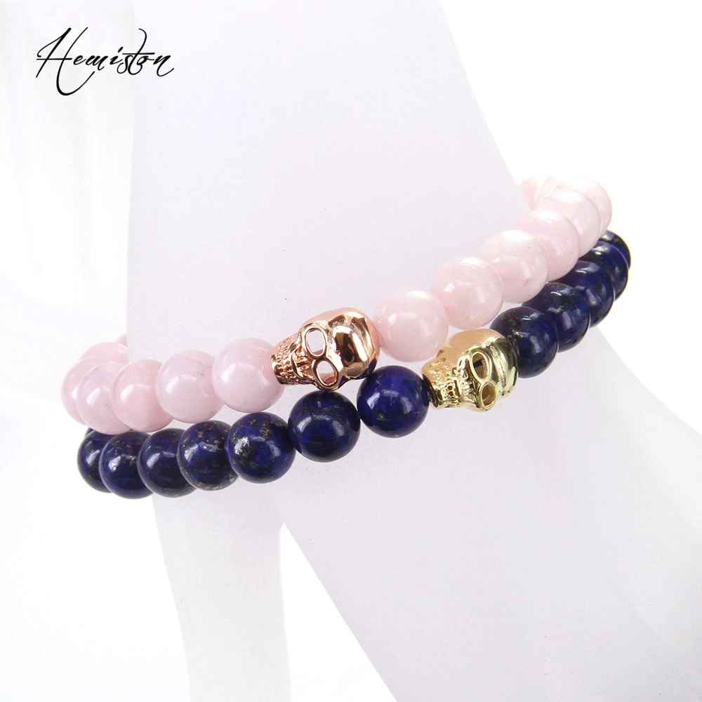 Thomas Lapis бисер и золотой череп эластичный браслет из бисера, Glam Jewelry Soul подарок для женщин и мужчин TS 292