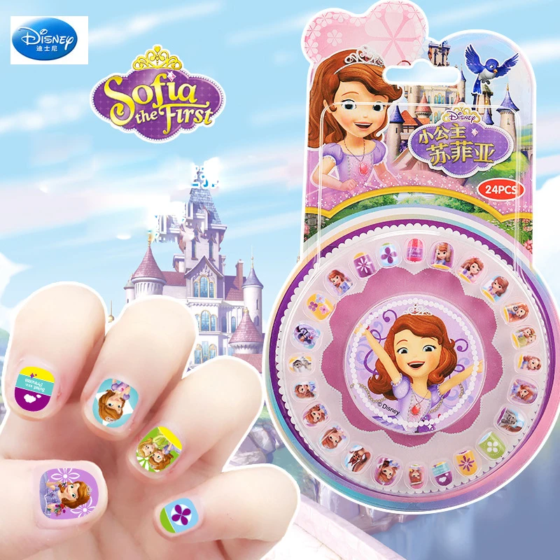 Disney Детская Наклейка для ногтей с персонажем мультфильма для ногтей Стикеры Снежная маржа принцессы Софии ногтей Стикеры искусственных ногтей платье для девочек