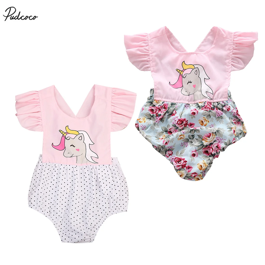 Newborn Baby Girls Unicorn Romper Jumpsuit Bodysuit Clothes Outfits Summer USA